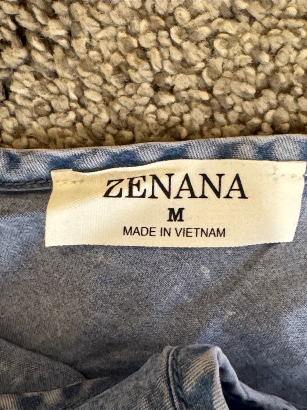 Zenana Outfitters Blue Washed Chambray Wide-Leg Jumpsuit - Picture 2 of 4